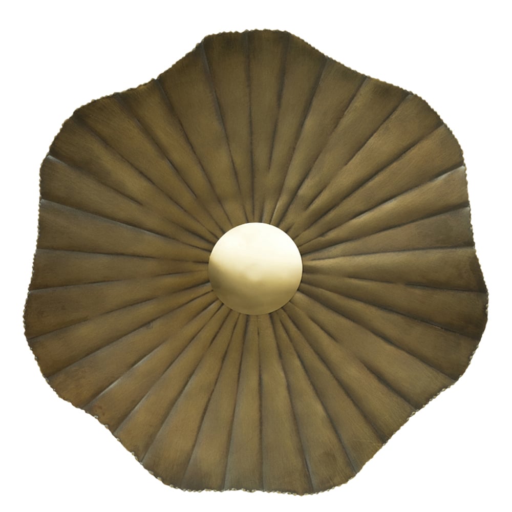 ESCULTURA DE PAREDE METAL (DOURADO) 35,5X35,5X10cm