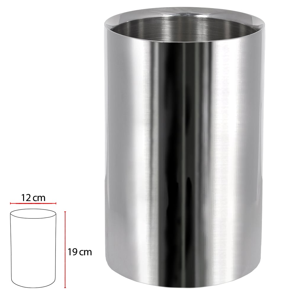 COOLER PARA VINHO ACO INOX 1400ml 19X12X12cm (PRATA)