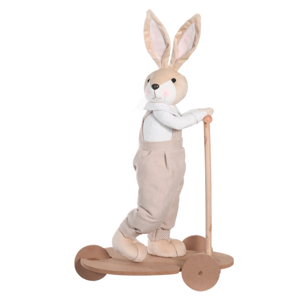 COELHO DECORATIVO PATINETE (BEGE) 67X39X23cm