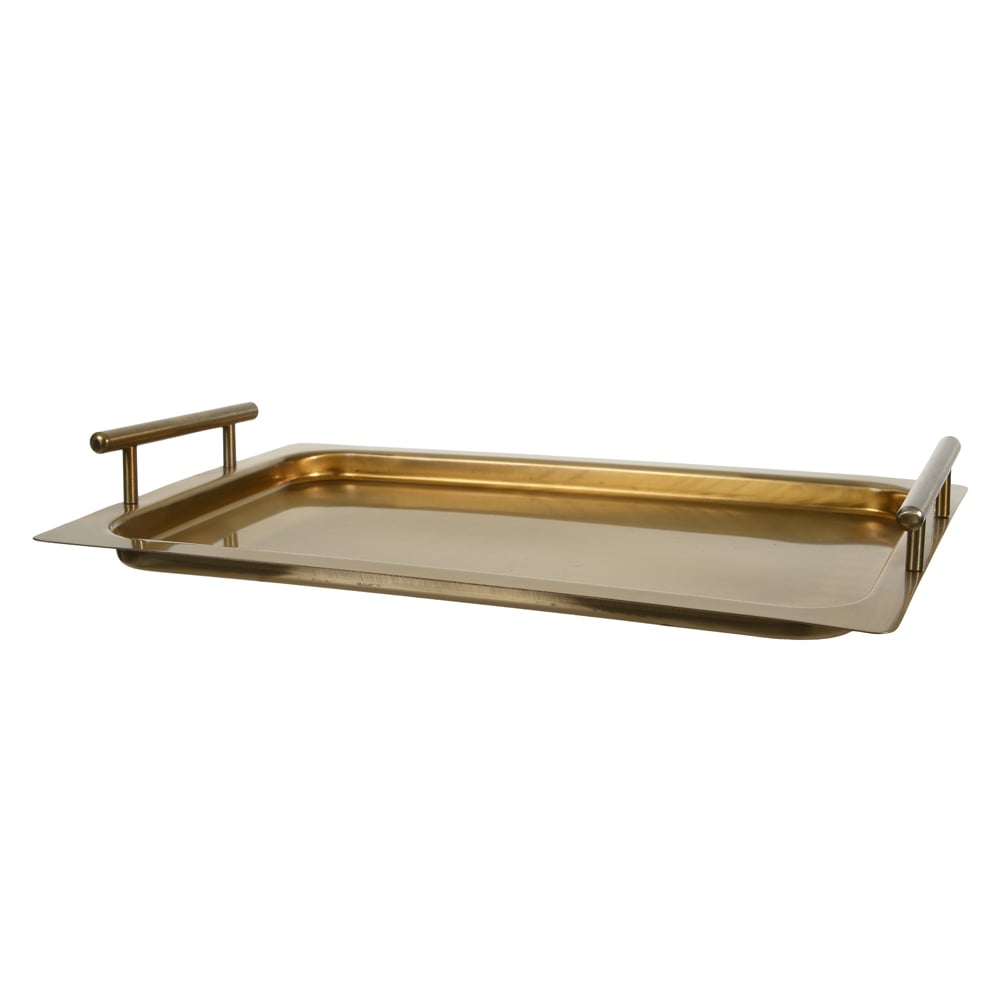 BANDEJA ACO INOX 4X42X28cm C/ ALCA RT (DOURADO)
