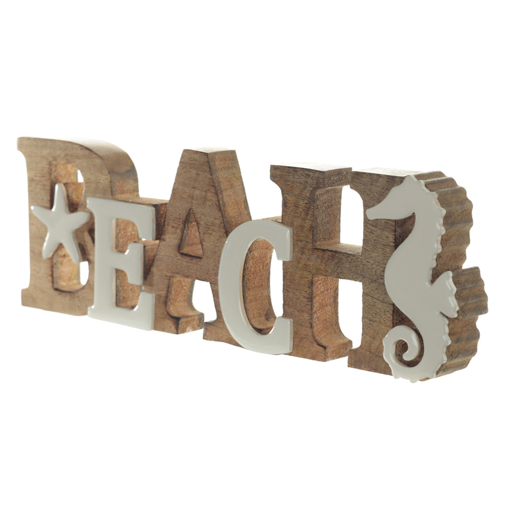 ESCULTURA DECORATIVA MADEIRA (BEGE) 12X34X3,5cm