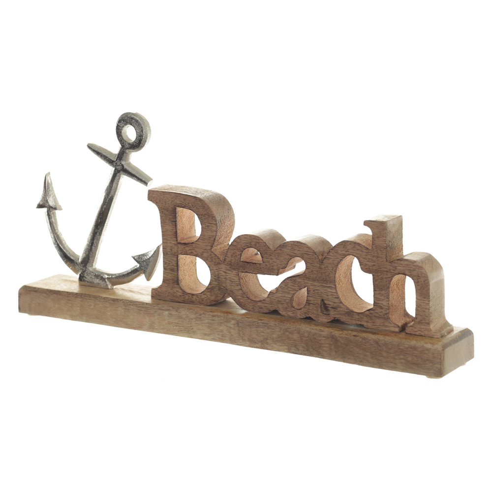 ESCULTURA DECORATIVA MADEIRA (BEGE) 17X38X3,75cm
