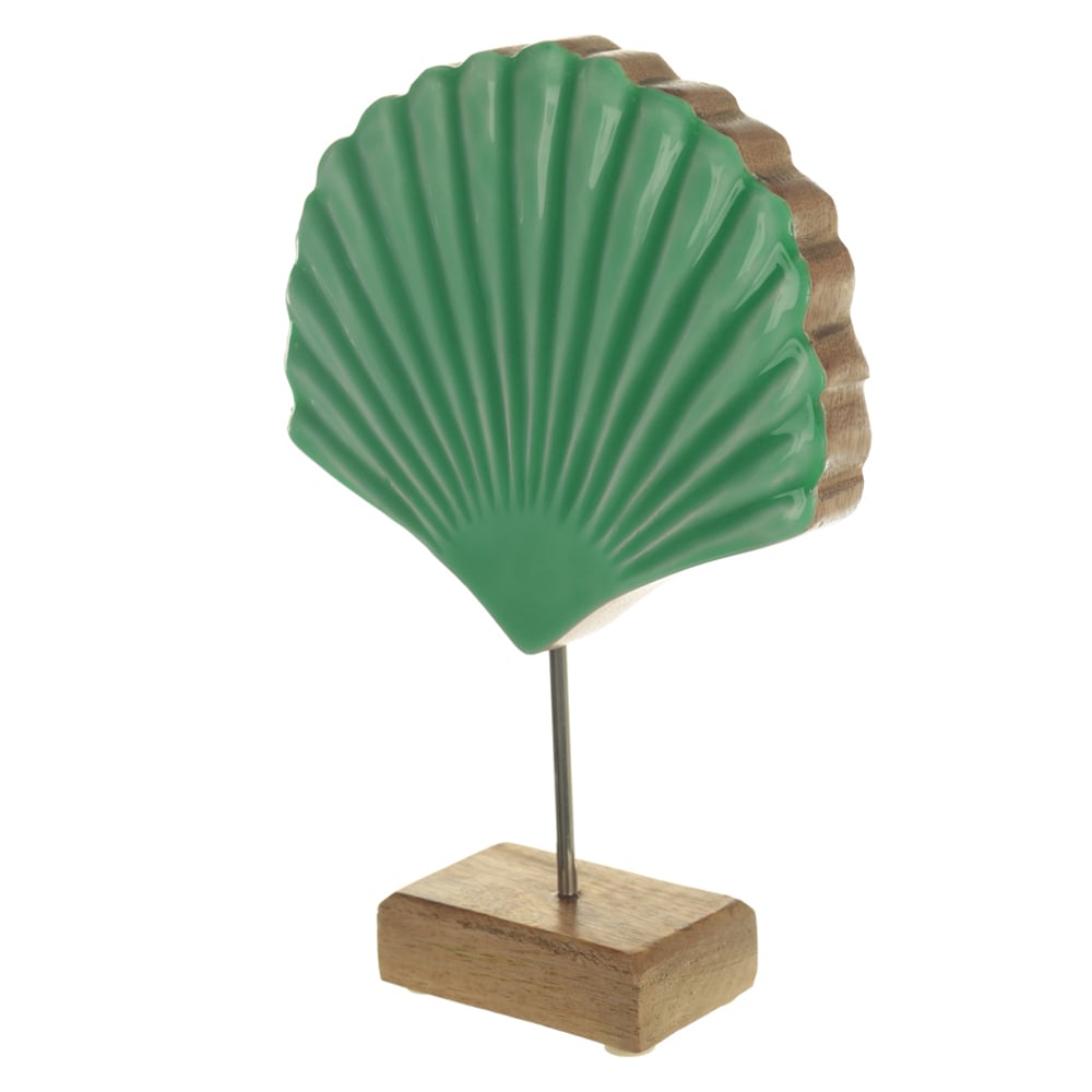ESCULTURA DECORATIVA MADEIRA (VERDE) 24X16X5cm