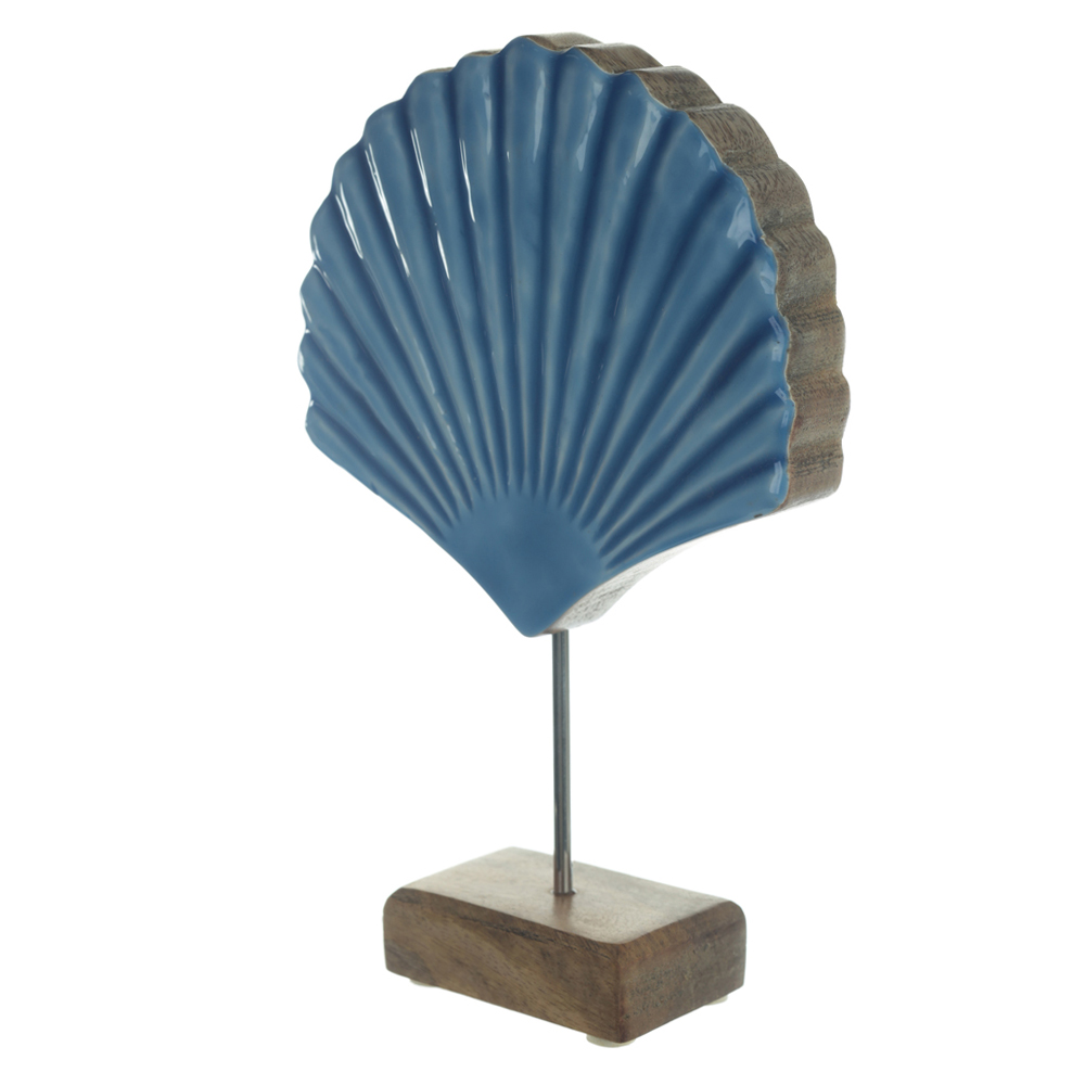 ESCULTURA DECORATIVA MADEIRA (AZUL) 24X16X5cm