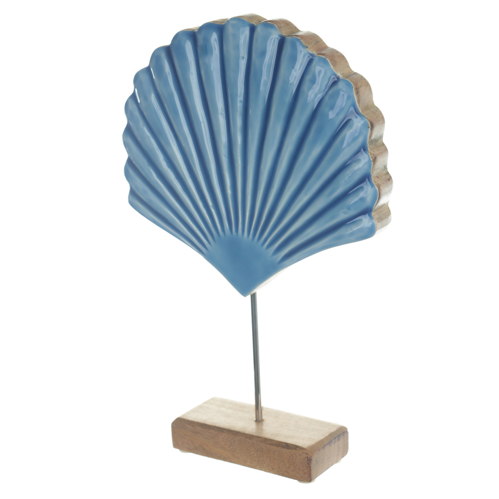 ESCULTURA DECORATIVA MADEIRA (AZUL) 29X19,5X5cm