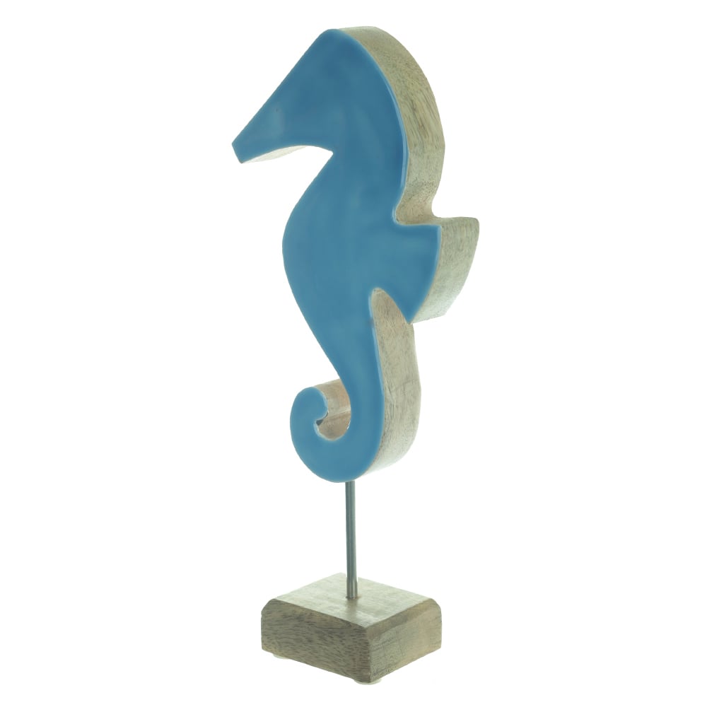 ESCULTURA DECORATIVA MADEIRA (AZUL) 27X11,5X5cm