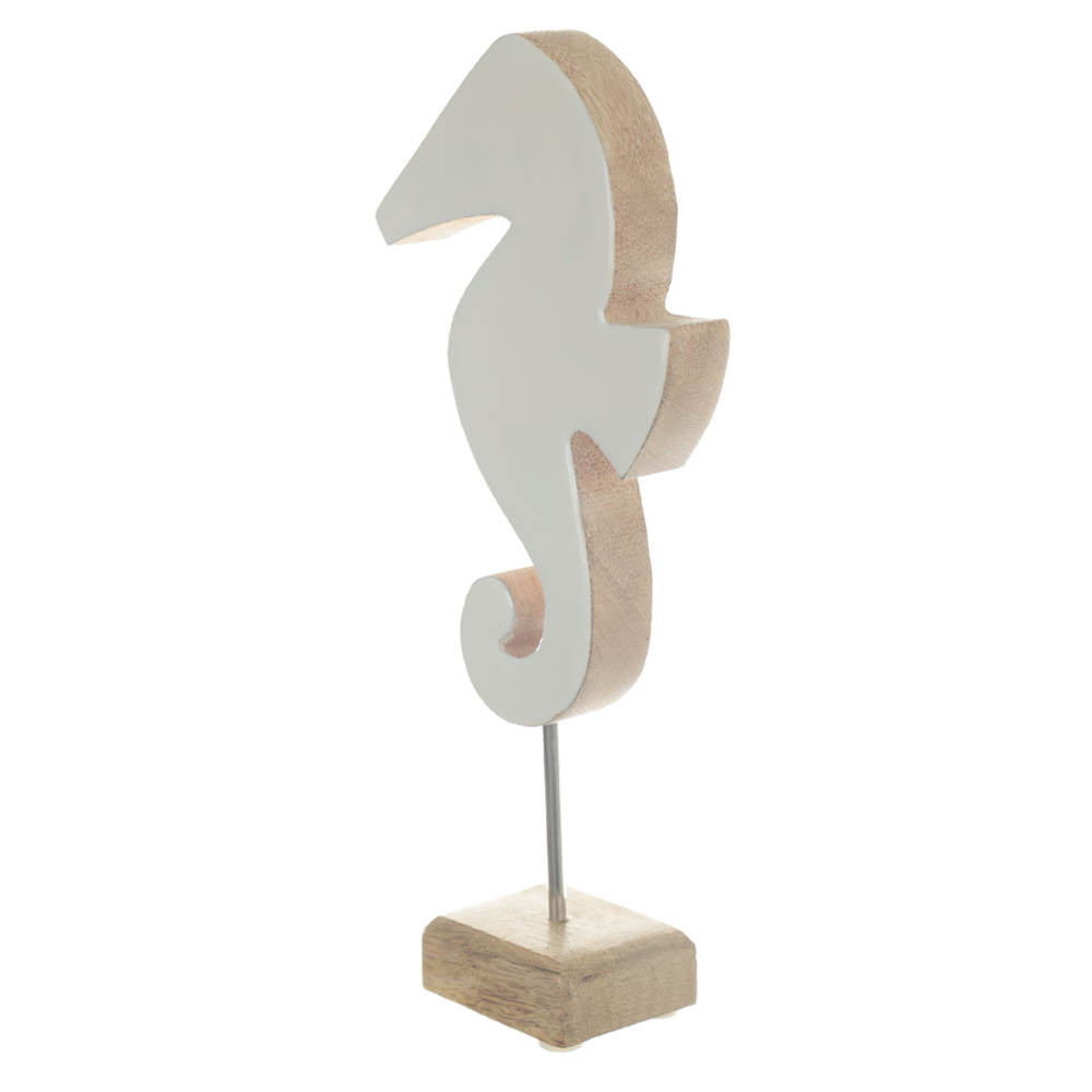 ESCULTURA DECORATIVA MADEIRA (BRANCO) 27X11,5X5cm