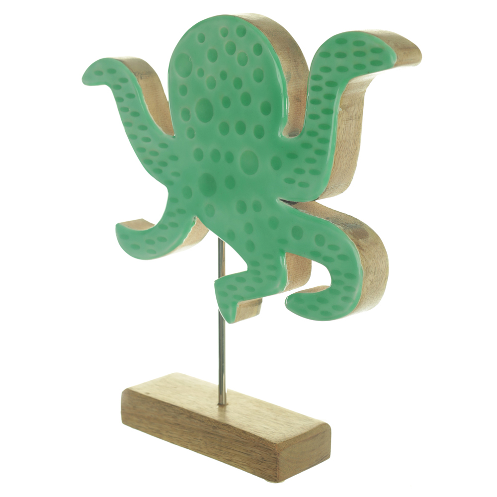 ESCULTURA DECORATIVA MADEIRA (VERDE) 26X24X5cm