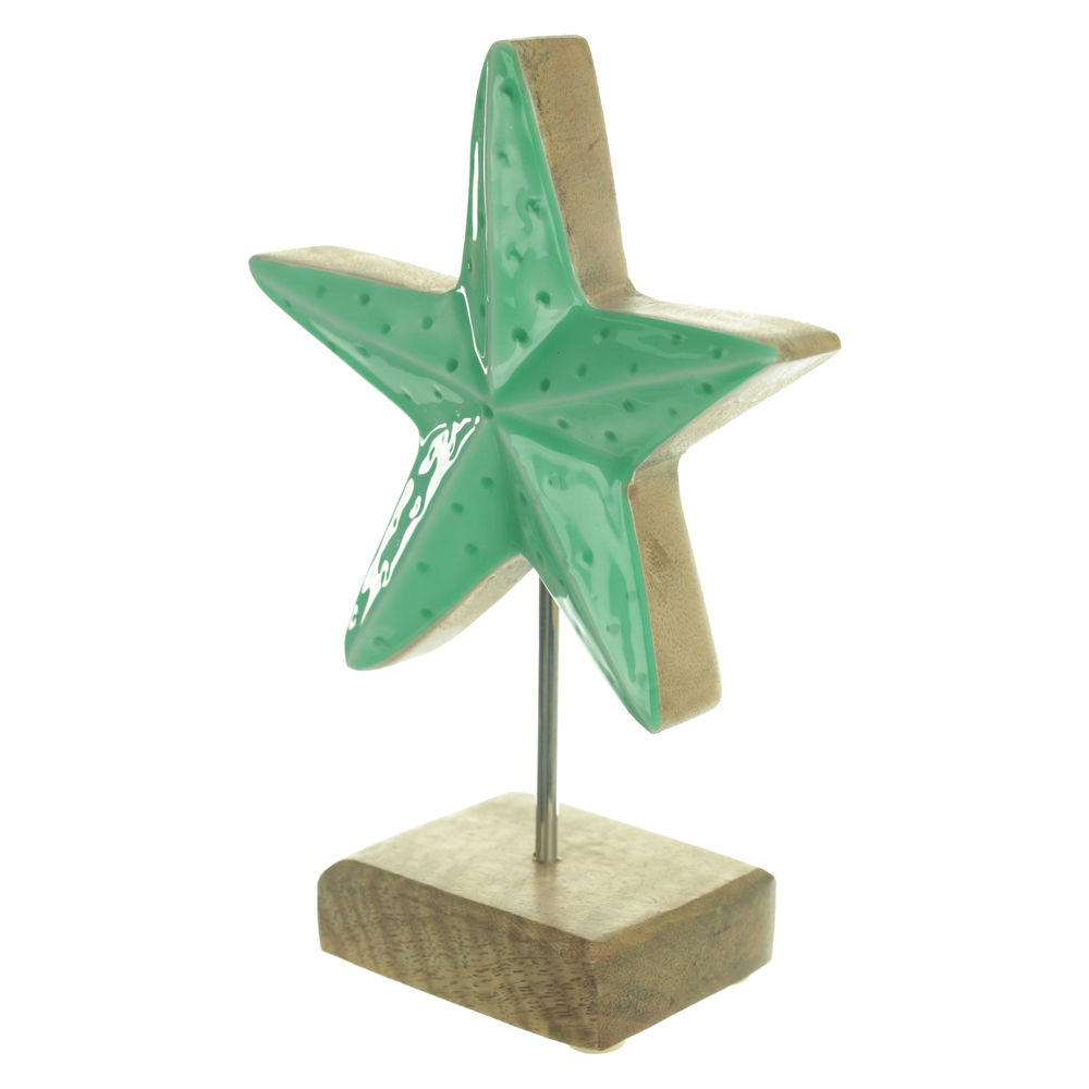 ESCULTURA DECORATIVA MADEIRA (VERDE) 19X15X6,5cm
