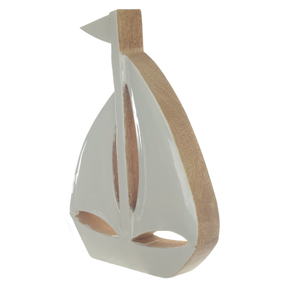 ESCULTURA DECORATIVA MADEIRA (BRANCO) 29,5X22,5X3,5cm