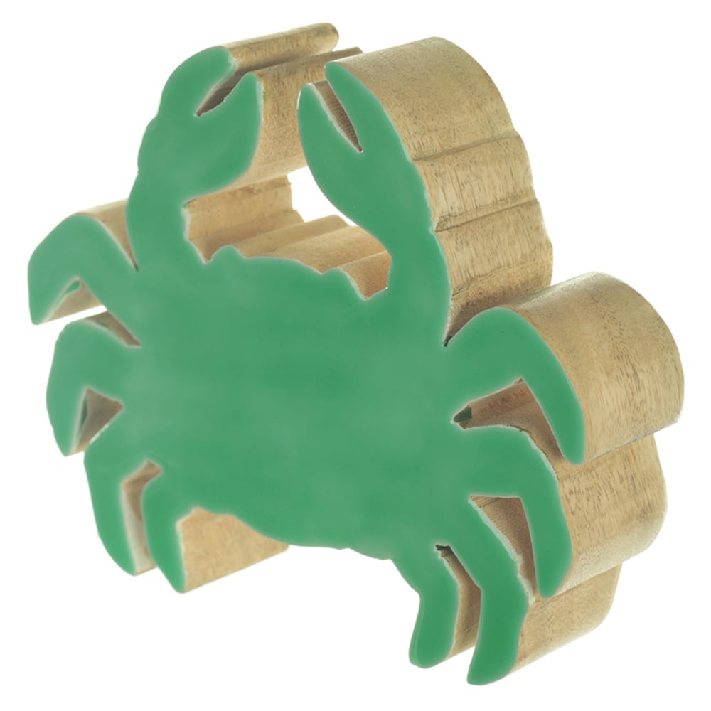 ESCULTURA DECORATIVA MADEIRA (VERDE) 15,5X18,5X3,5cm