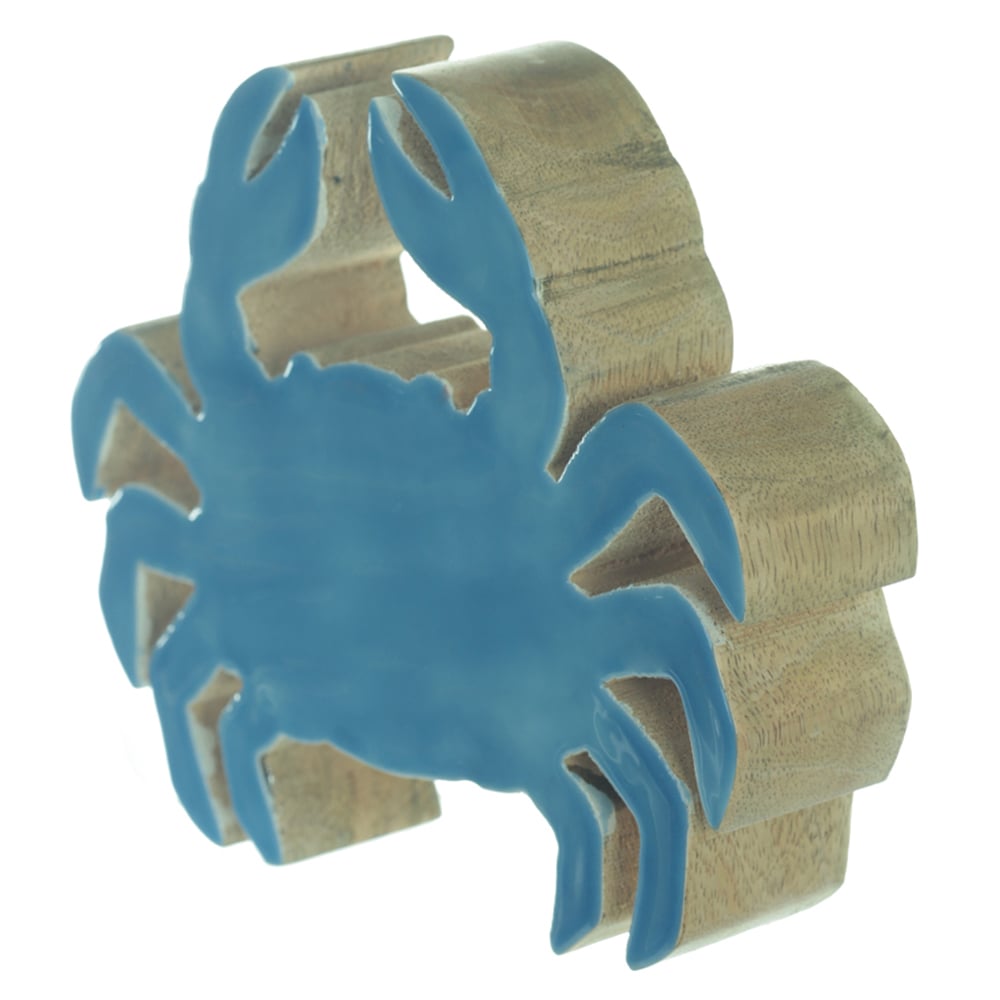 ESCULTURA DECORATIVA MADEIRA (AZUL) 15,5X18,5X3,5cm