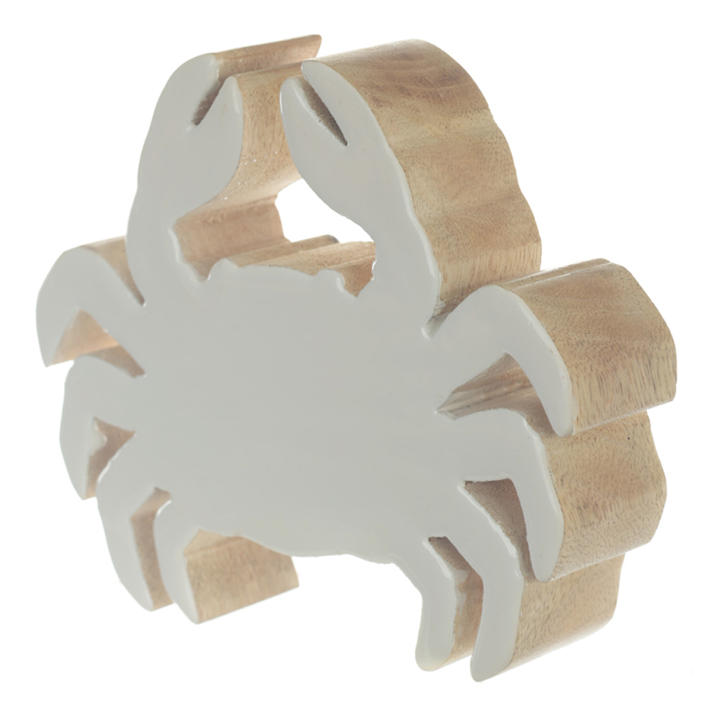 ESCULTURA DECORATIVA MADEIRA (BRANCO) 15,5X18,5X3,5cm