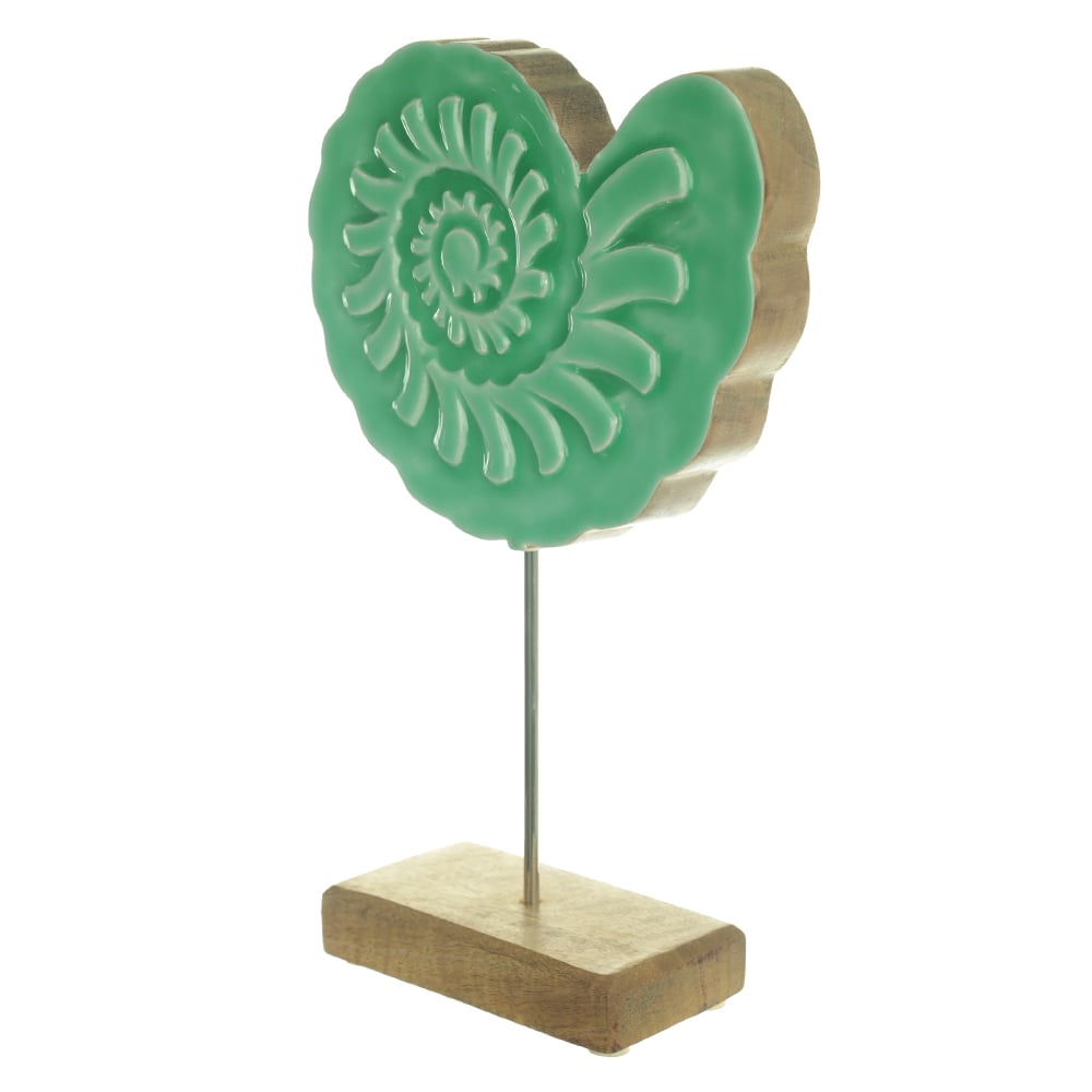 ESCULTURA DECORATIVA MADEIRA (VERDE) 28X18,5X6,5cm