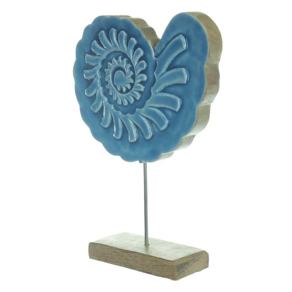 ESCULTURA DECORATIVA MADEIRA (AZUL) 31X23X6,5cm