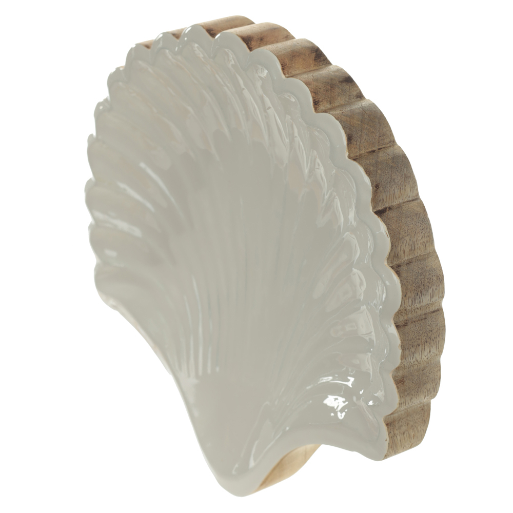ESCULTURA DECORATIVA MADEIRA (BRANCO) 3,5X25X25cm