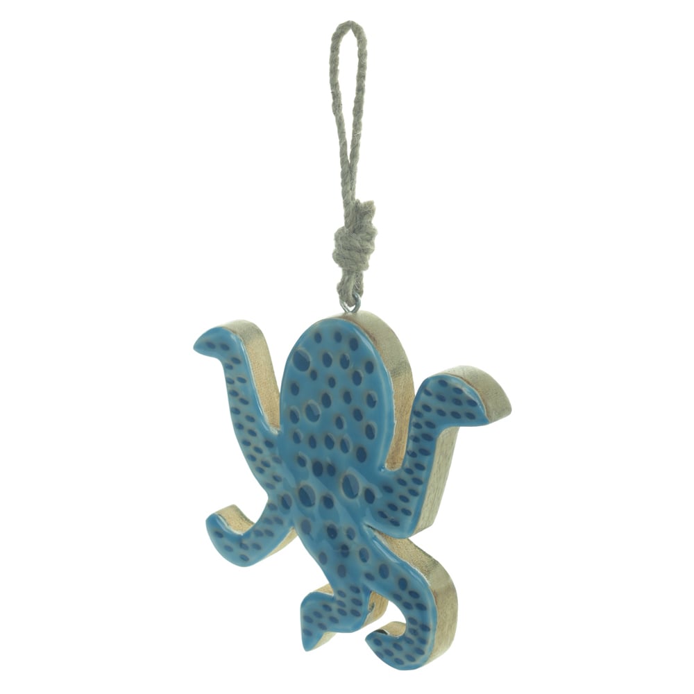 ESCULTURA DECORATIVA MADEIRA (AZUL) 15X15X1,5cm