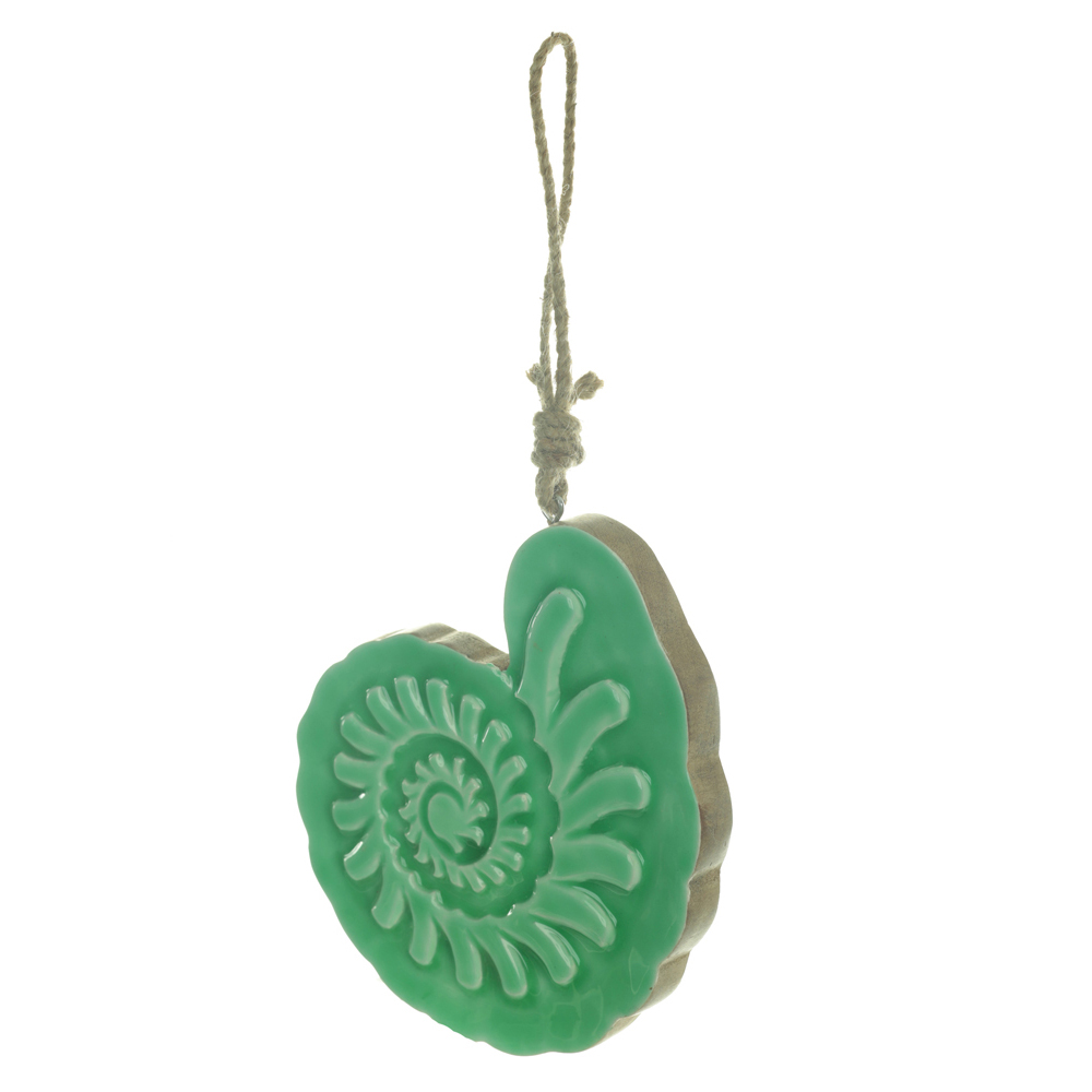 ESCULTURA DECORATIVA MADEIRA (VERDE) 18X18X1,5cm