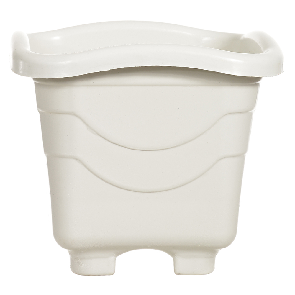 VASO QUADRADO PLASTICO P (BRANCO) 17X18,5CM