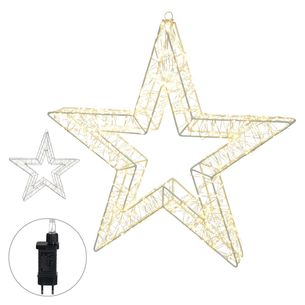 ESTRELA DECOR 1440 LED USO EXTERNO BIVOLT (BRANCO QUENTE) 58X8X55cm