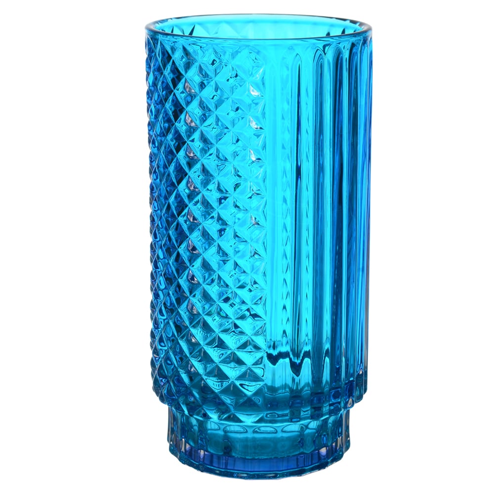 VASO DECOR VIDRO (AZUL FOSCO) 27,6cm 14d