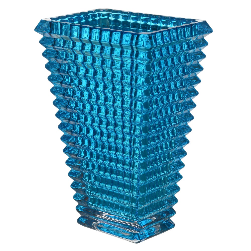 VASO DECOR VIDRO CRISTAL (AZUL) 20X13,5X9,6cm