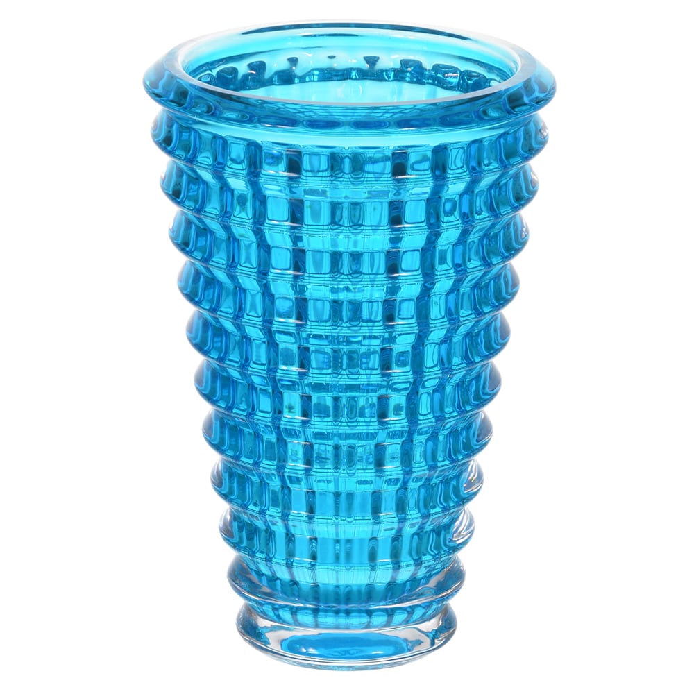 VASO DECOR VIDRO CRISTAL (AZUL) 15cm 10d
