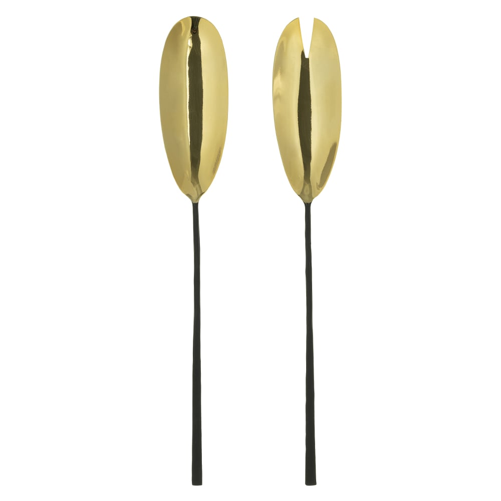 CJ COLHER ACO INOX 33X6X2,5cm C/2 PCS (PRETO)
