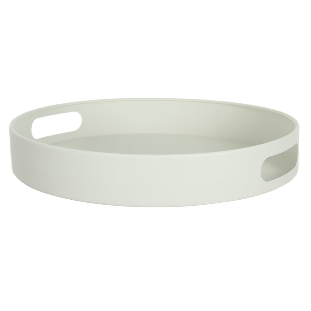 BANDEJA DECORATIVA METAL (OFF WHITE) 5,5cm 34,5d