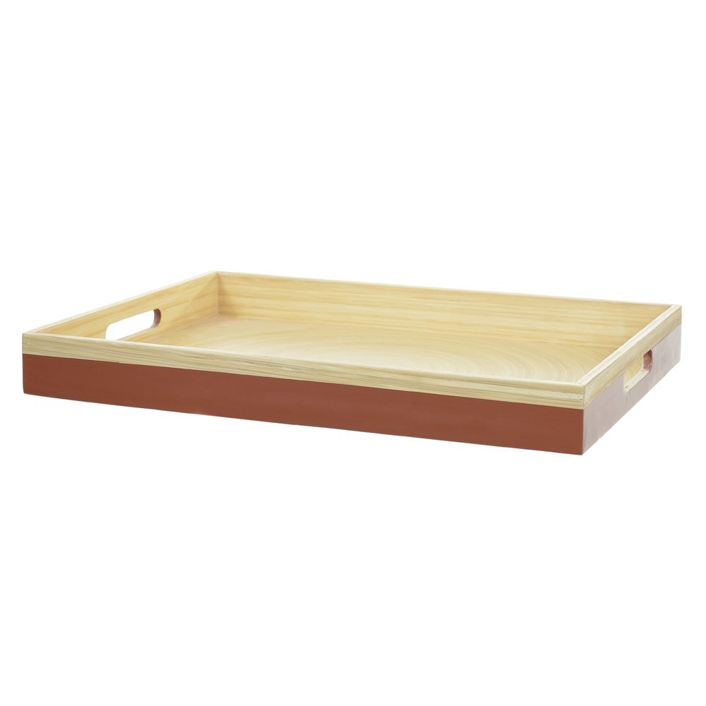 BANDEJA BAMBU 5X34X45cm RETANGULAR (TERRACOTA)