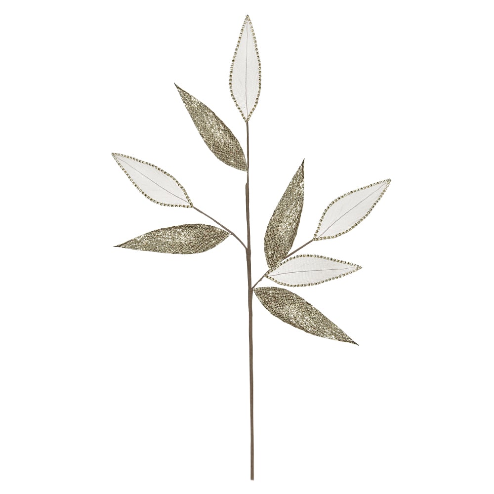 C.FOLHA NATAL AVELUDADO X8 (CHAMPANHE) 72cm