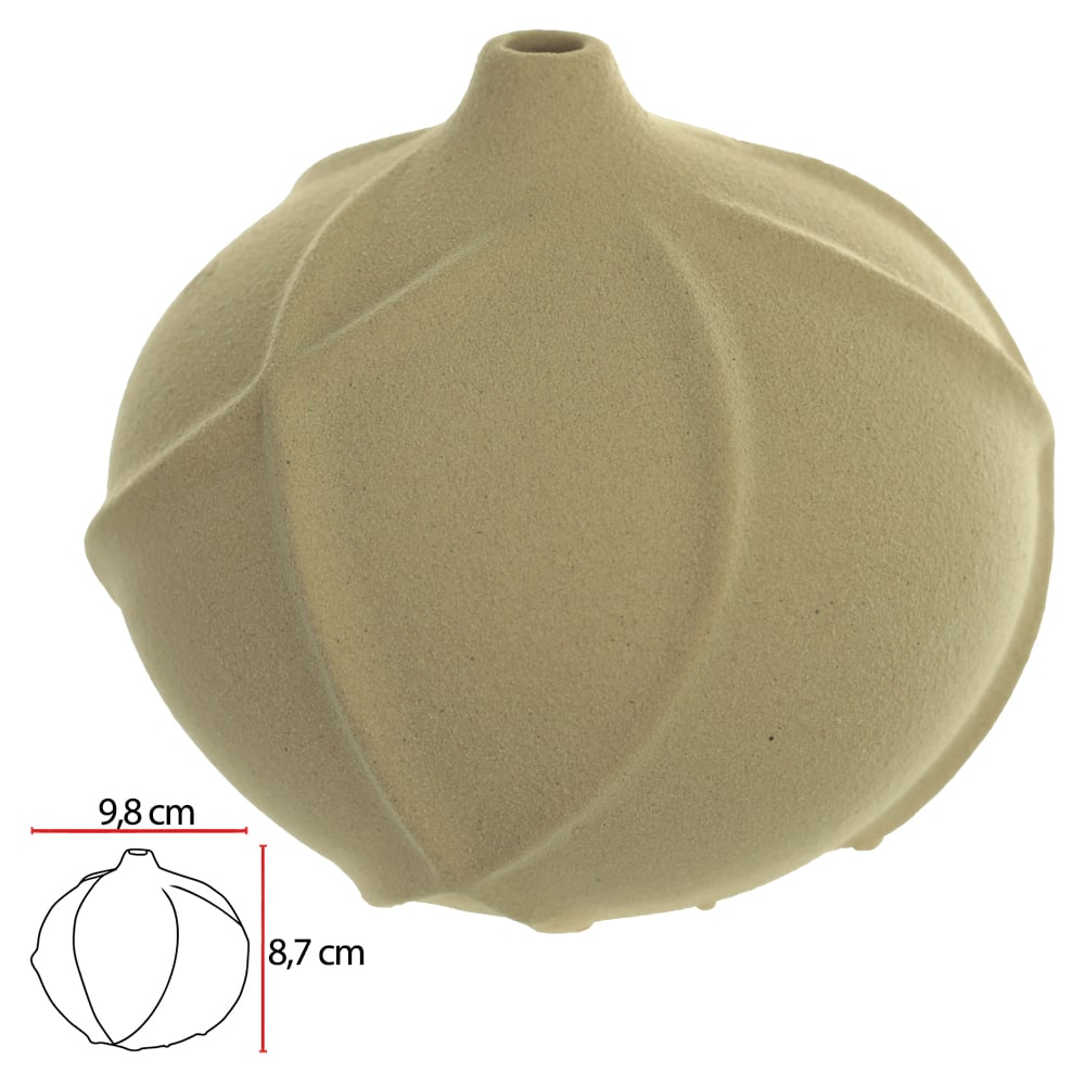 VASO DECOR PORCELANA (BEGE) 8,7cm 9,8d
