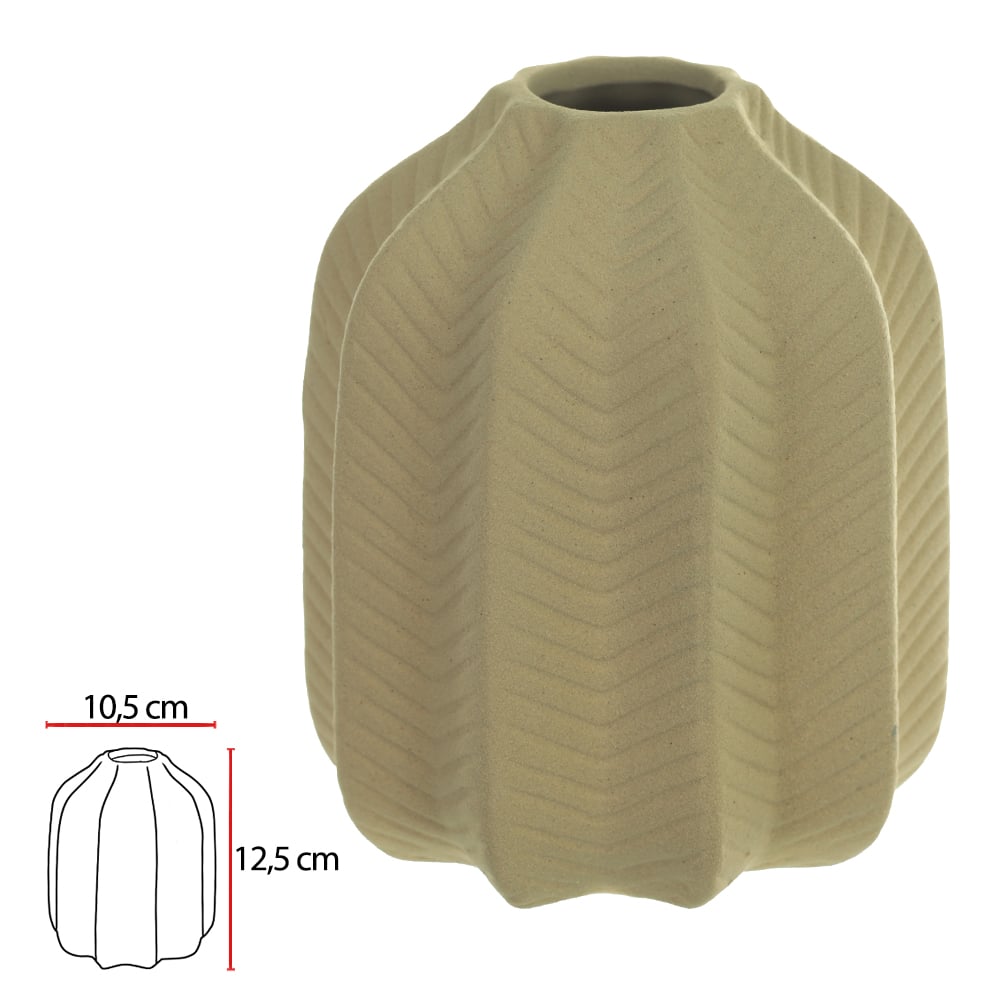 VASO DECOR PORCELANA (BEGE) 12,5cm 10,5d