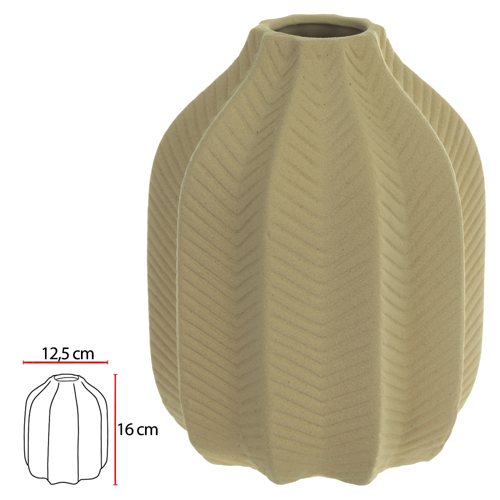 VASO DECOR PORCELANA (BEGE) 16cm 12,5d