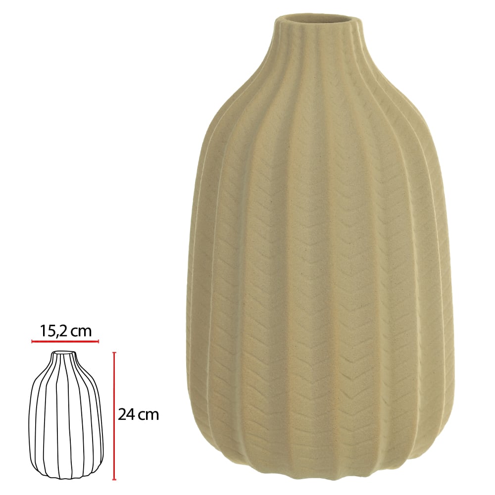 VASO DECOR PORCELANA (BEGE) 24cm 15,2d