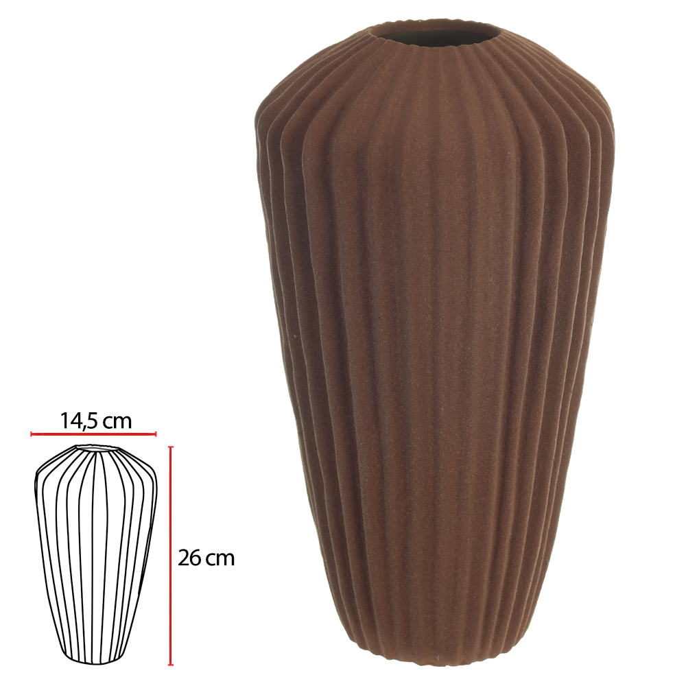 VASO DECOR PORCELANA (TERRACOTA) 26cm 14,5d