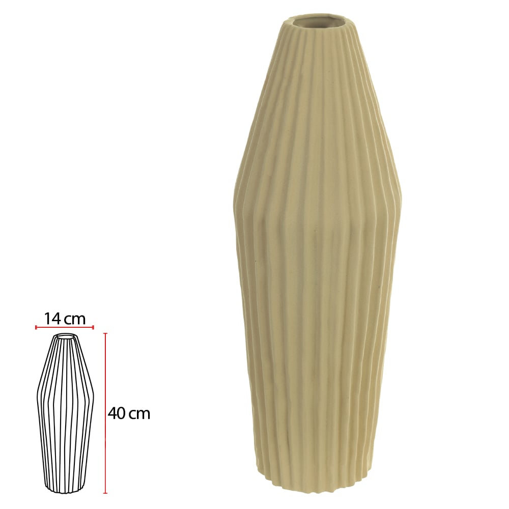 VASO DECOR PORCELANA (BEGE) 40cm 14d