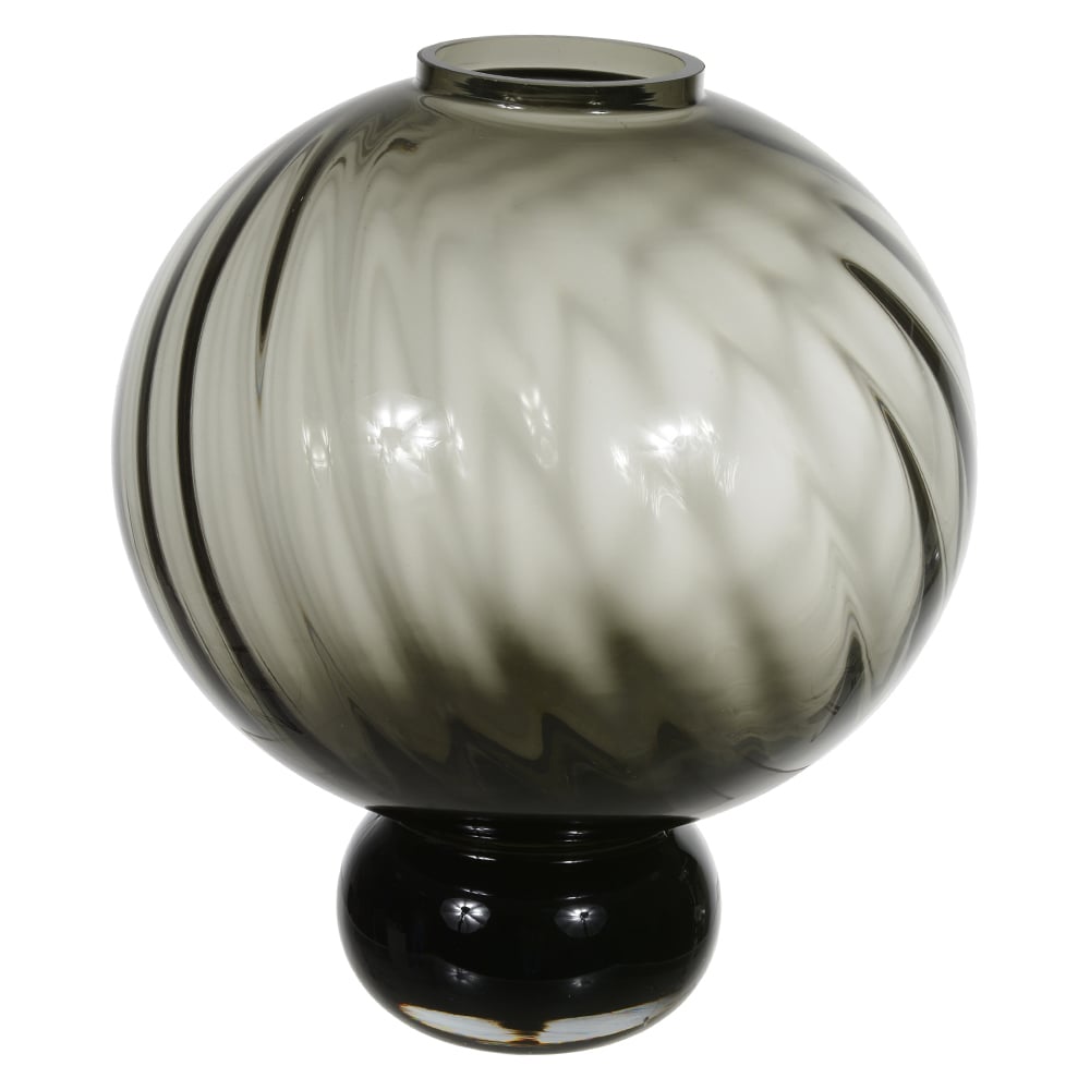 VASO DECOR VIDRO (CINZA) 35cm 31d