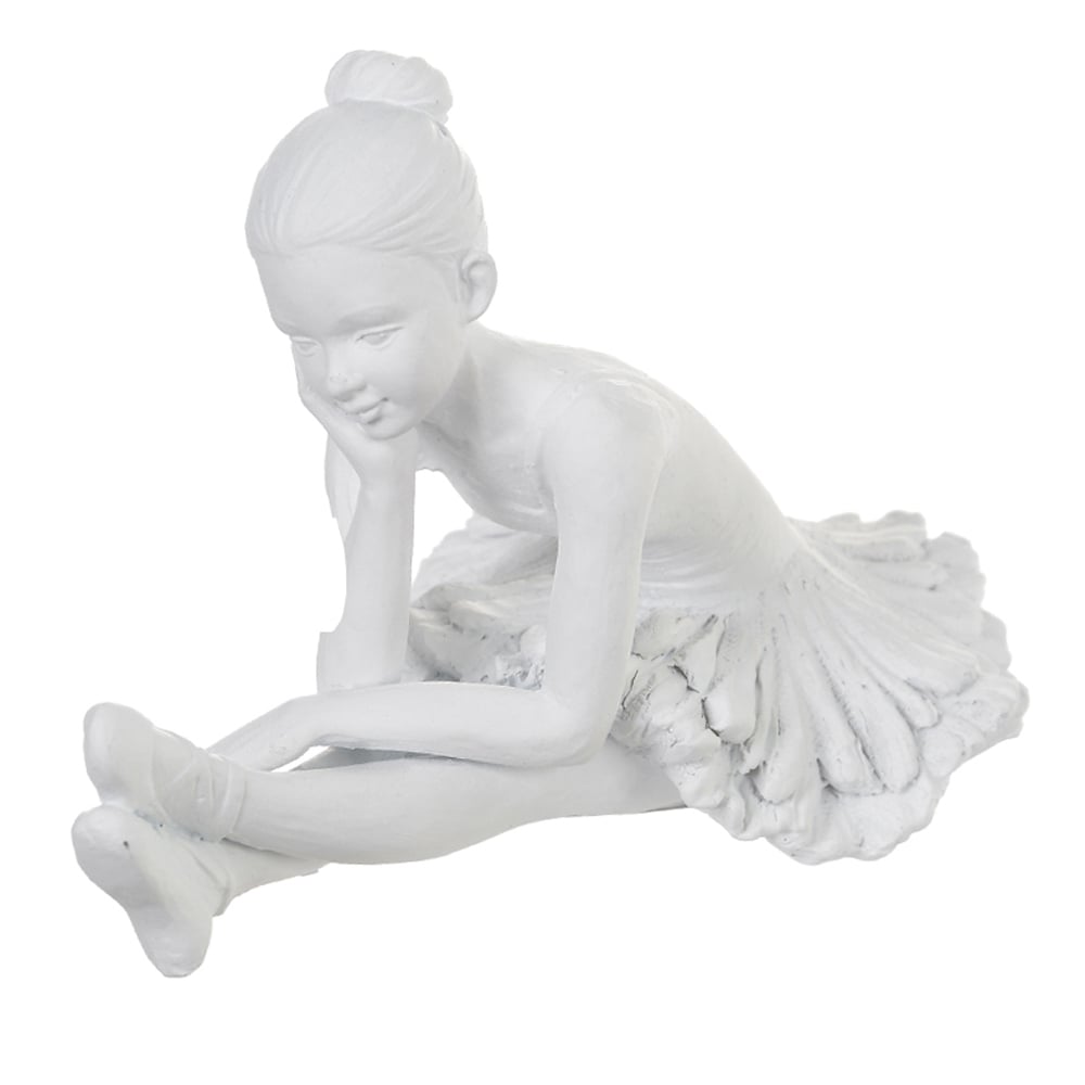 ESCULTURA DECOR POLIRESINA BAILARINA (BRANCO) 11X16,5X10cm