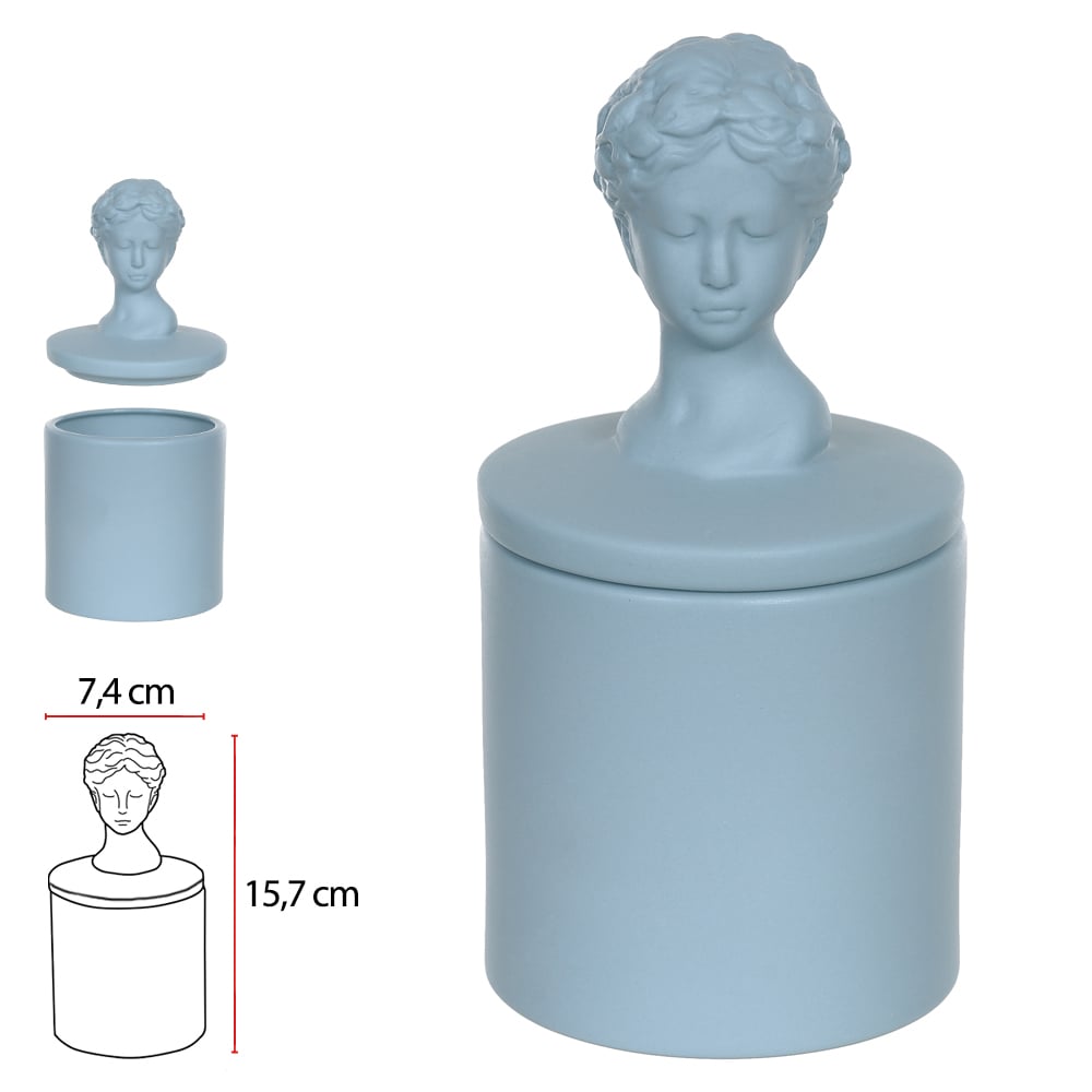 CAIXA DECOR PORCELANA (AZUL) 15,7cm 7,4d
