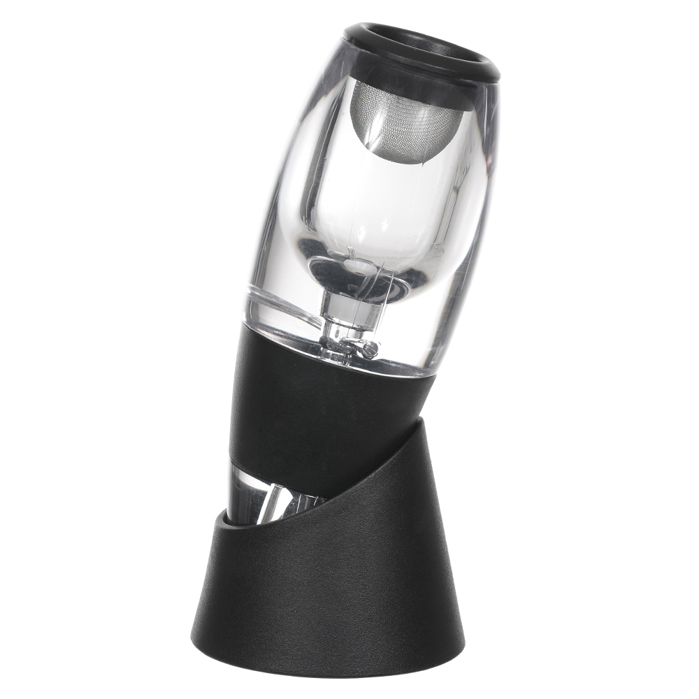 AERADOR DE VINHO ABS 15X5,7cm C/FILTRO E SUPORTE CLASSIC (PRETO)