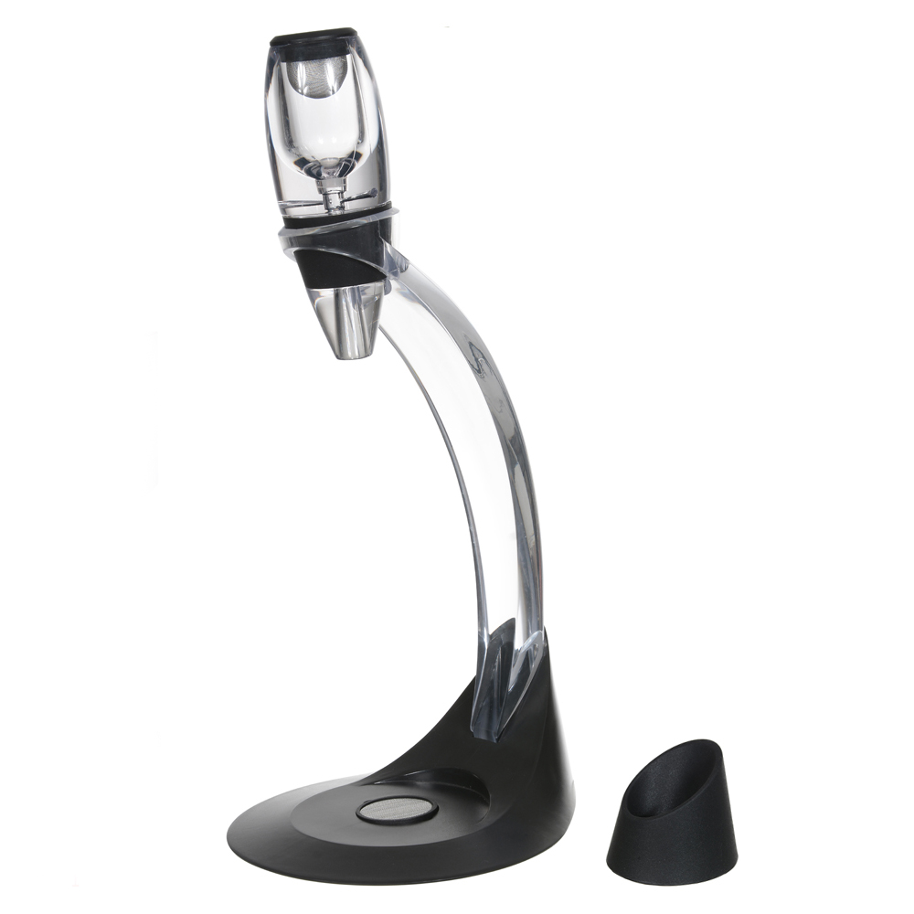 AERADOR DE VINHO ABS 37X18,7X16,5cm C/SUPORTE C/5 PECAS CLASSIC (PRETO)
