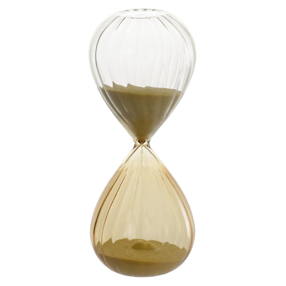 AMPULHETA DECORATIVA VIDRO 13 MINUTOS (OCRE TRANSPARENTE) 16X6X6cm