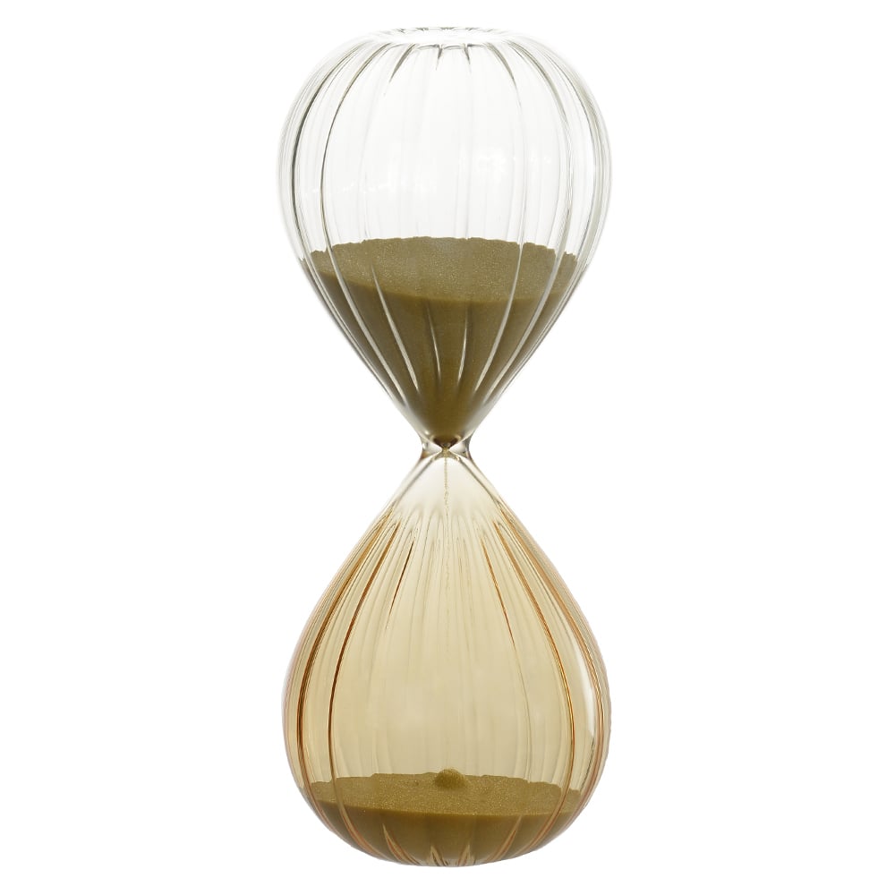 AMPULHETA DECORATIVA VIDRO 30 MINUTOS (OCRE TRANSPARENTE) 20X8X8cm