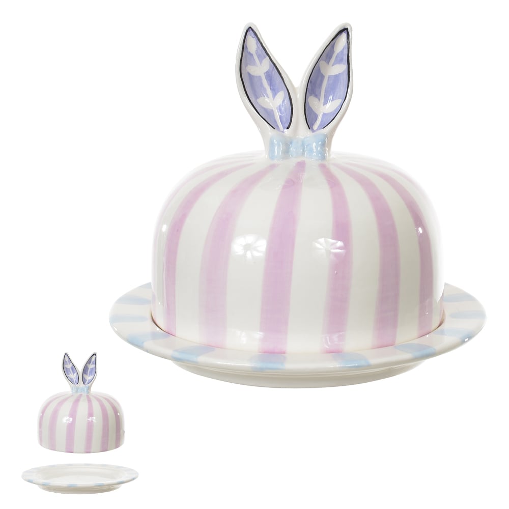 OBJETO DECORATIVO C/TAMPA (LILAS AZUL) 17,2cm
