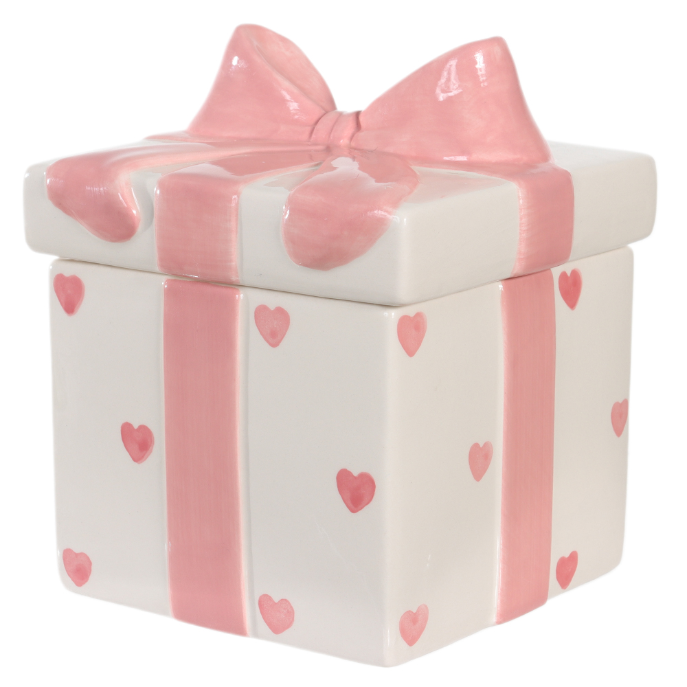 POTE DECORATIVO QUADRADO (ROSA) 15,7X13,5cm