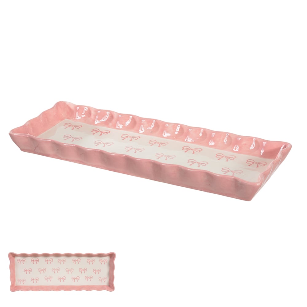 BANDEJA DECORATIVA LACO (ROSA) 37,5X14,5cm