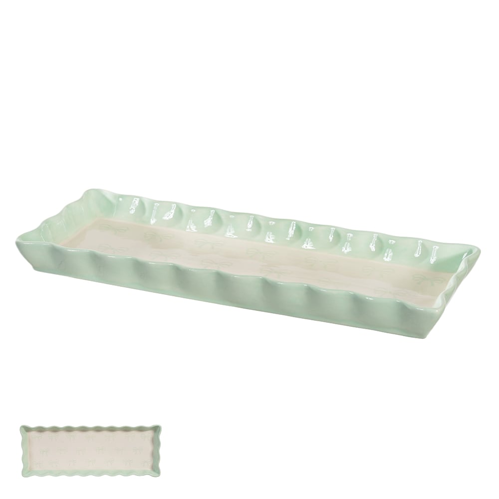 BANDEJA DECORATIVA LACO (VERDE) 37,5X14,5cm