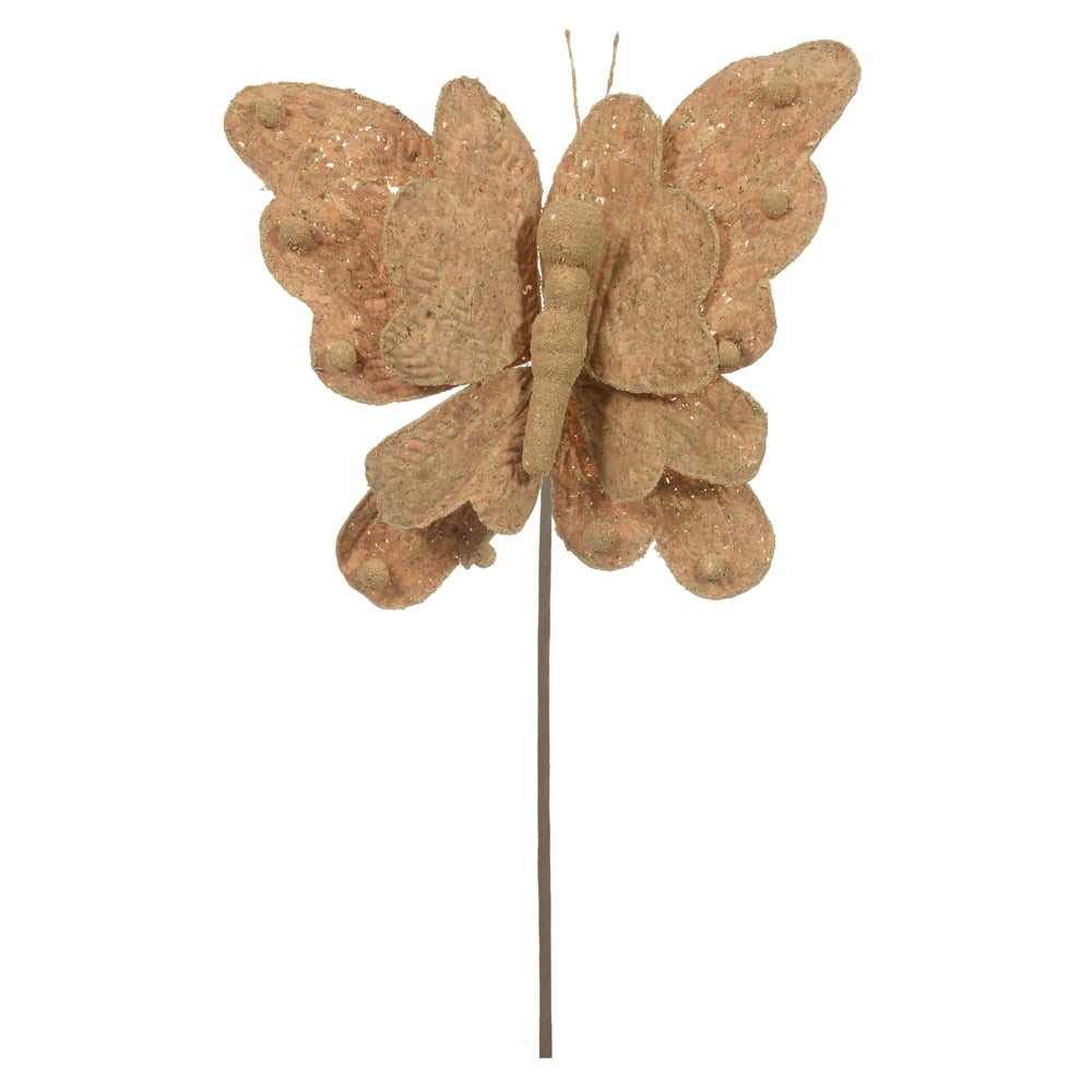 H. PASCOA BORBOLETA CORTICA (MARROM) 25cm
