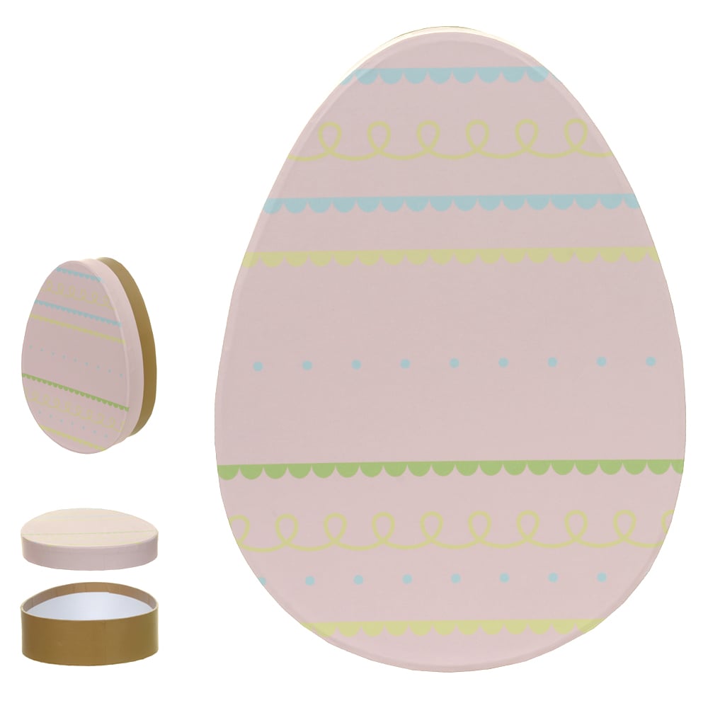 CAIXA OVO DE PAPEL (ROSA) 16,3X12X4cm